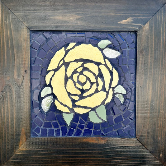 Handcrafted Mosaic Art: Yellow Rose