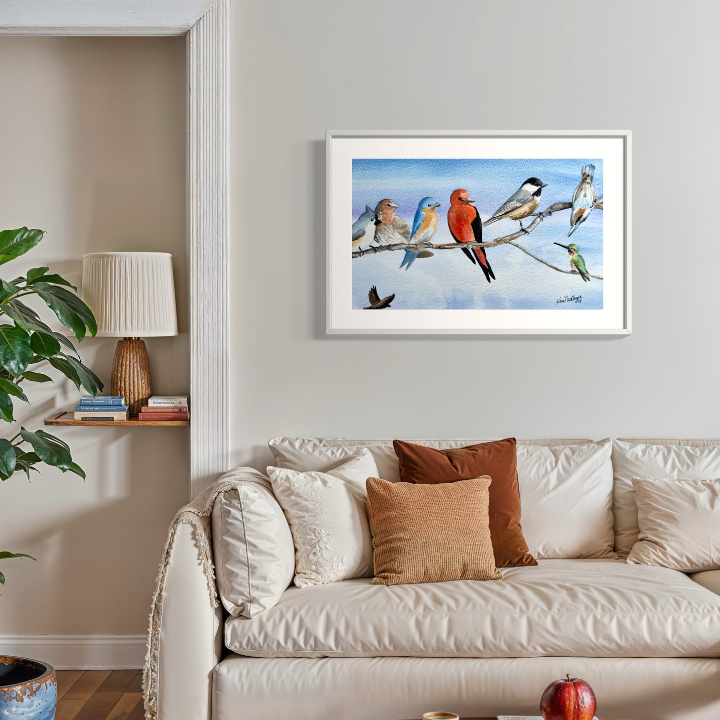 Backyard Birds Original Watercolor Painting