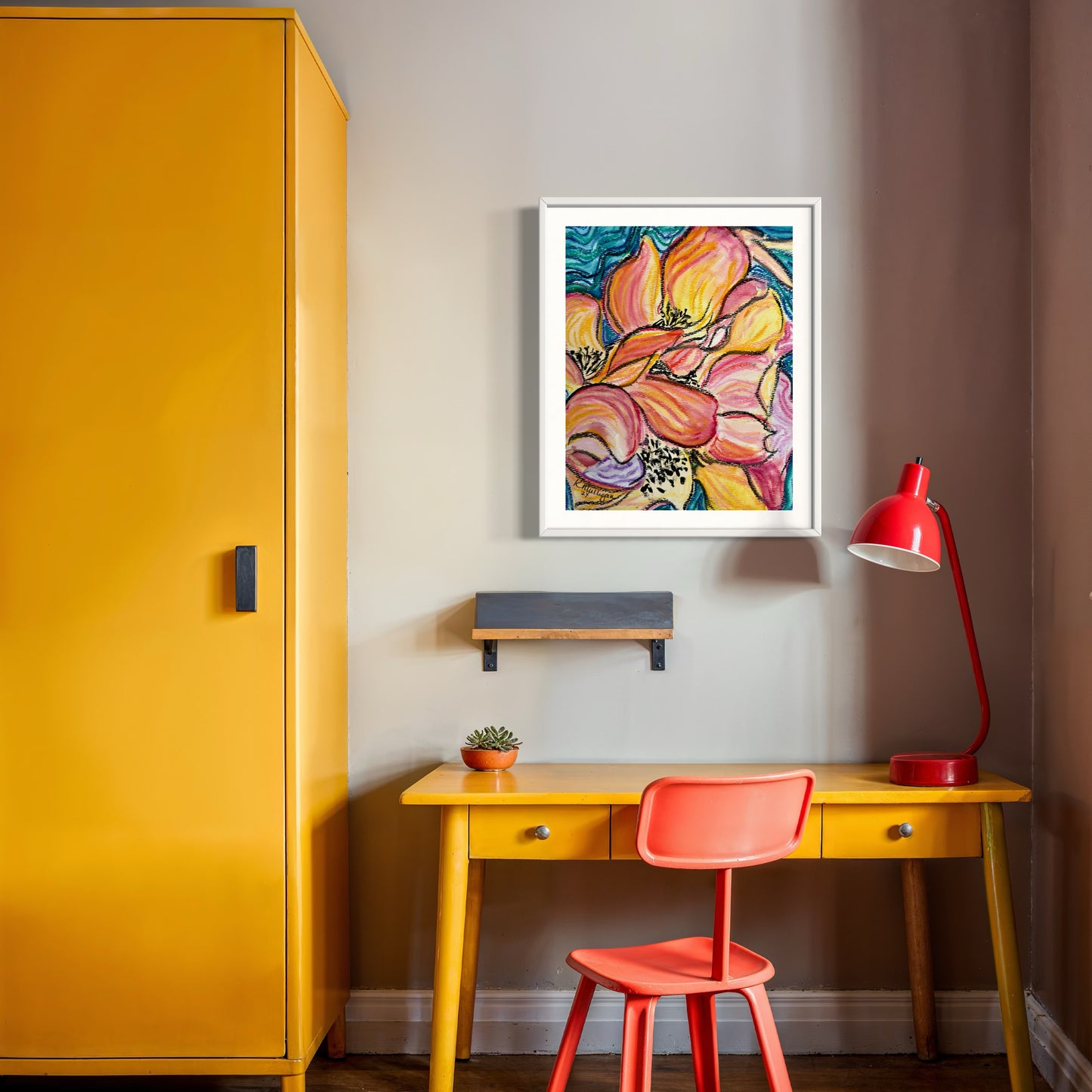 Abstract Floral Original Mixed Media Painting