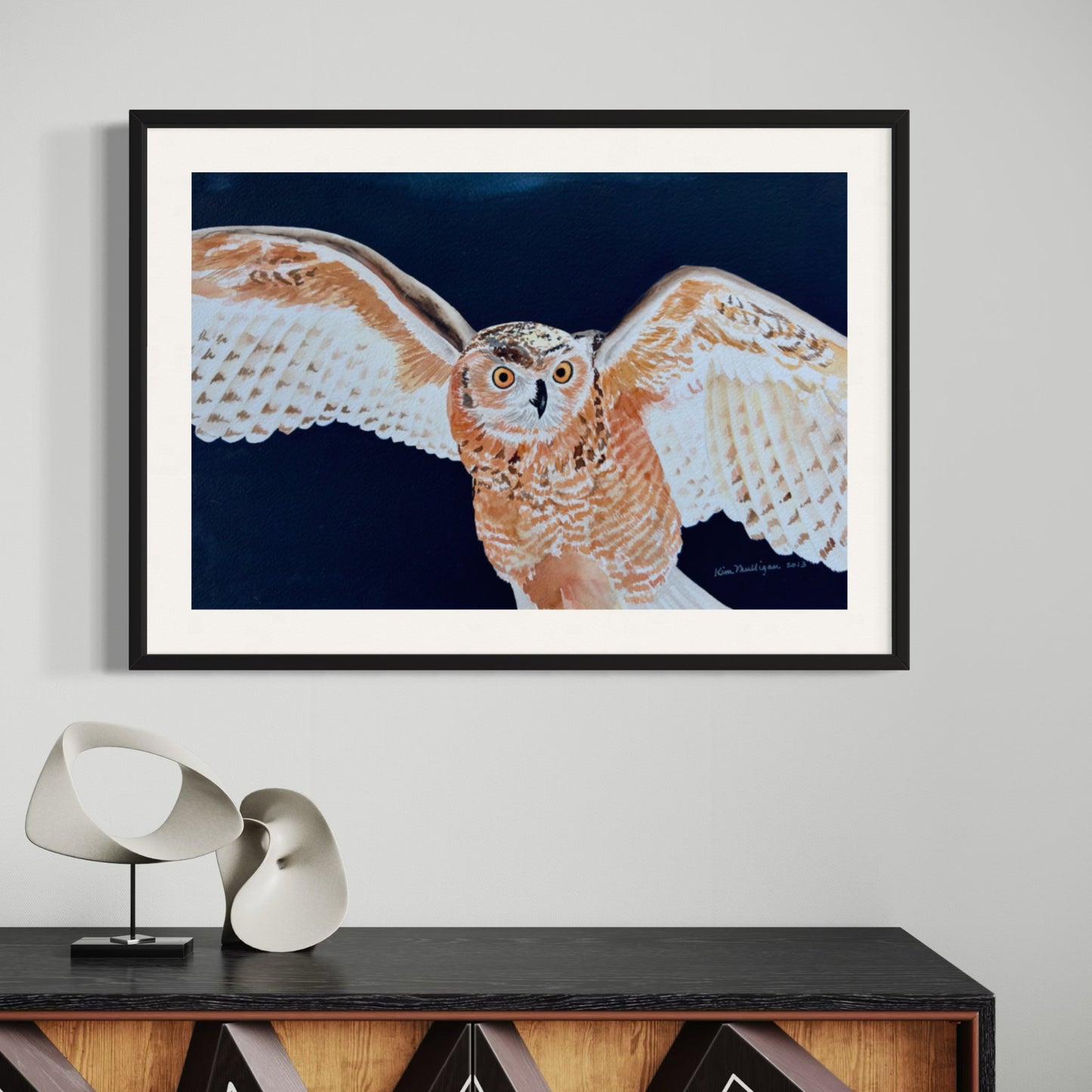 Eurasian Hawk Owl Original Watercolor Painting