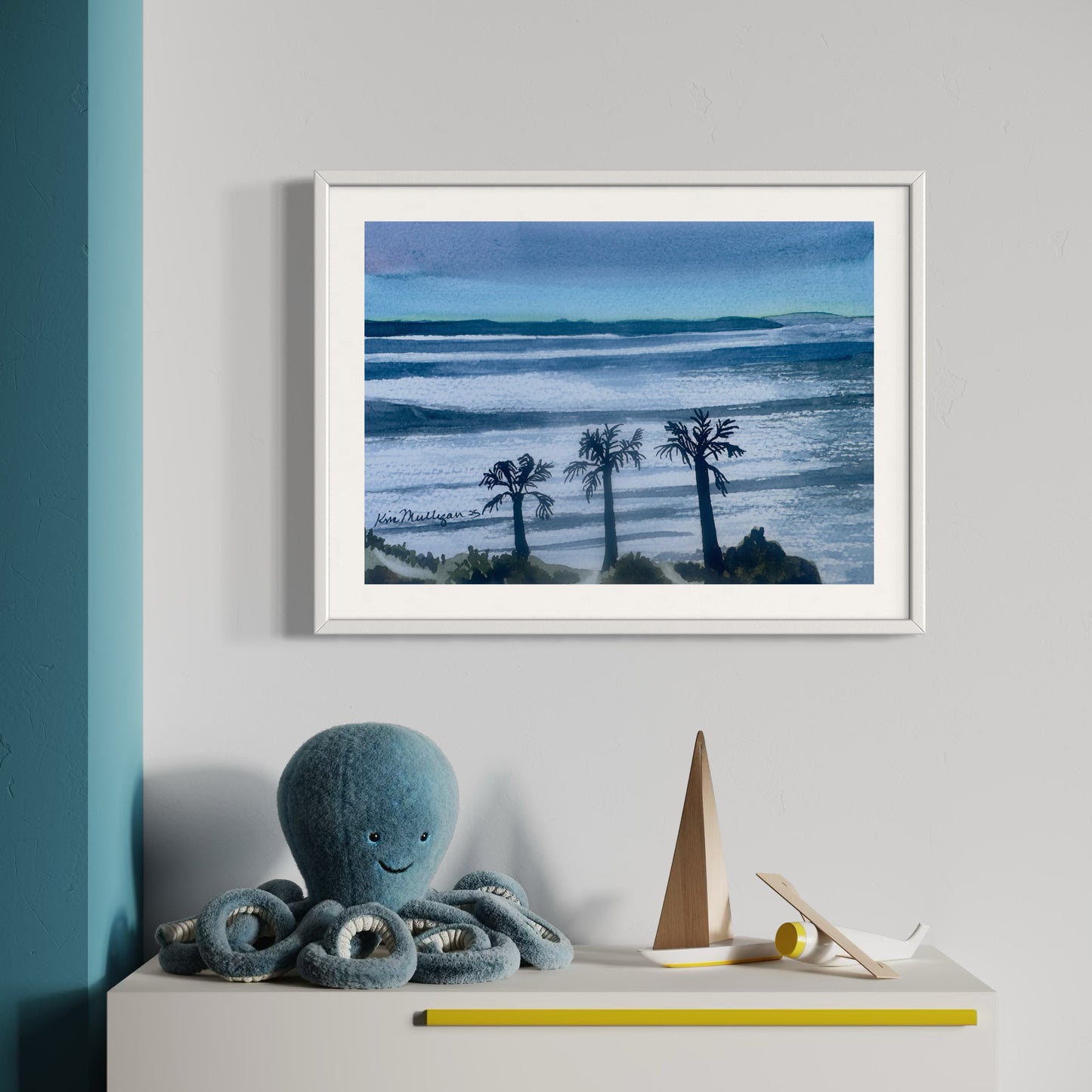 Ocean View in Lagos Portugal Original Watercolor Painting - 5x7"