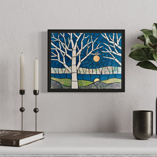Handcrafted Collage Landscape Wall Art with Trees