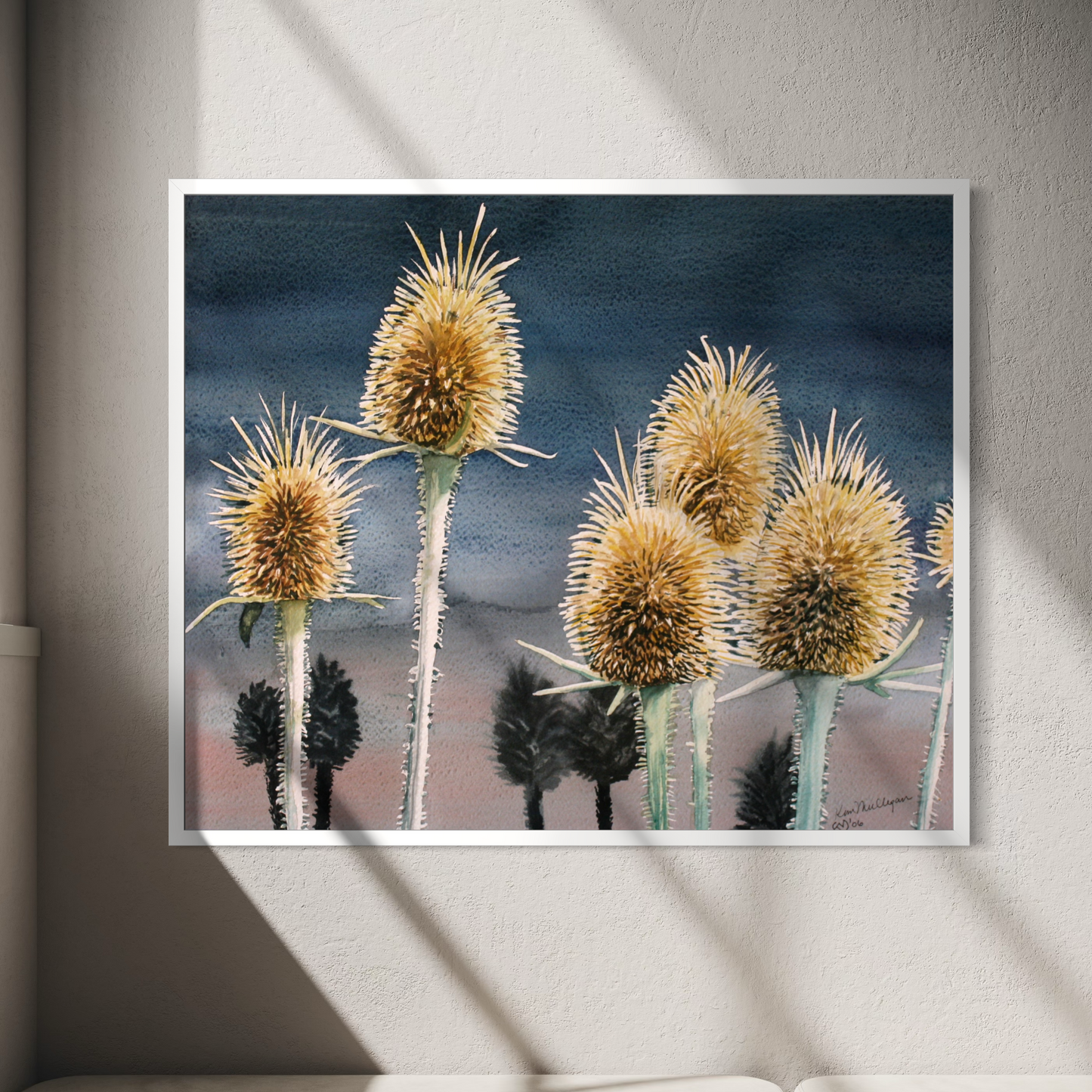 Print of Wild Teasel Watercolor Painting