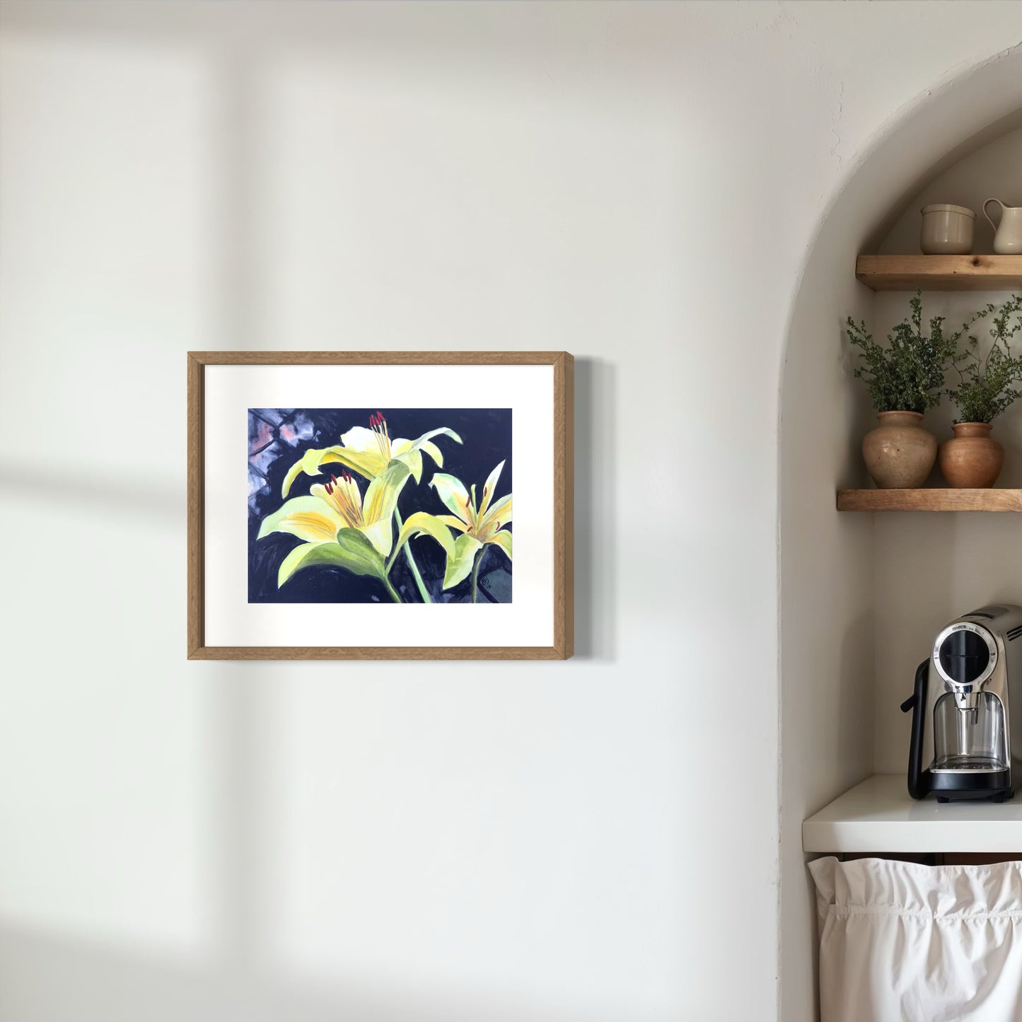 Yellow Day Lilies Original Watercolor Painting