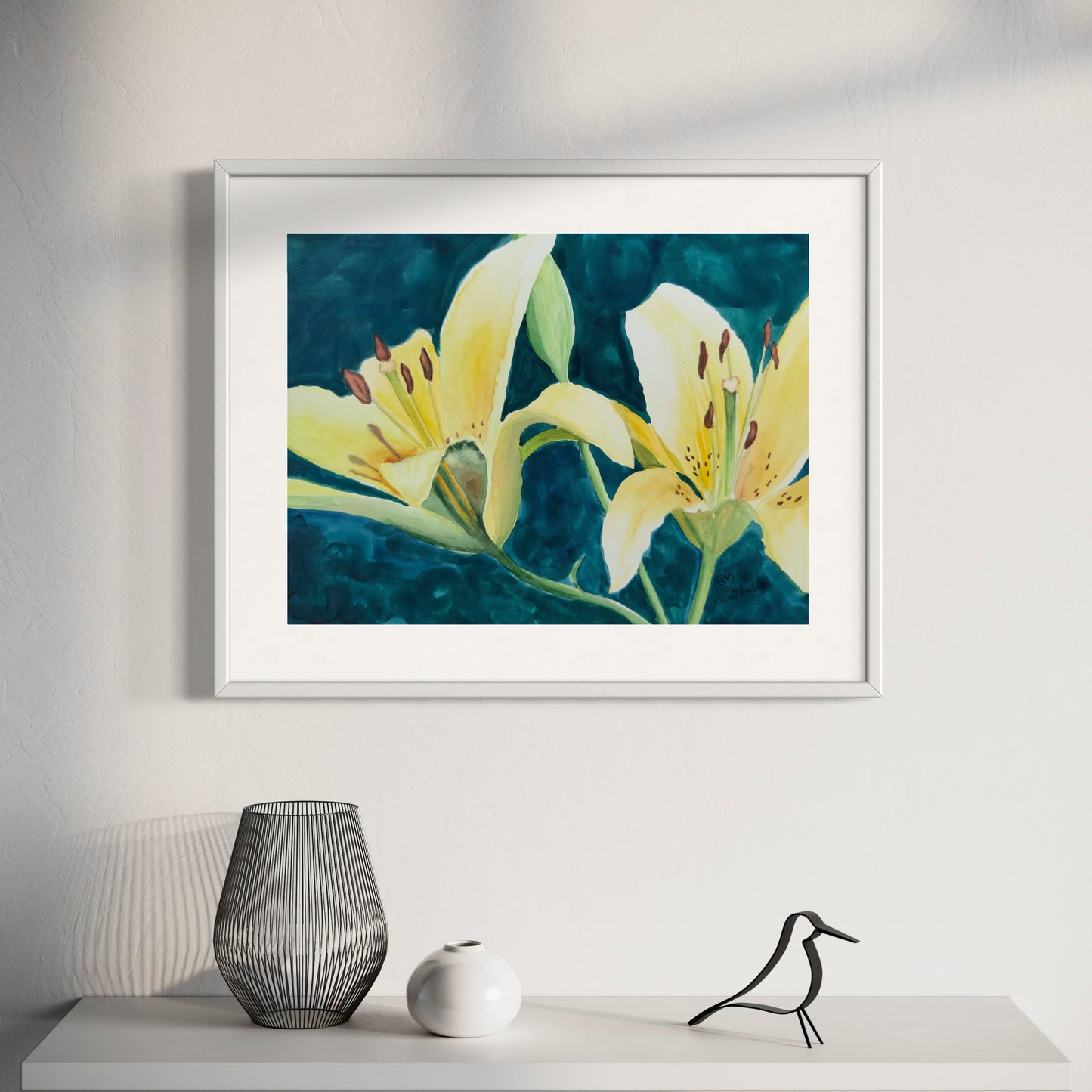 Yellow Day Lilies II Original Watercolor Painting