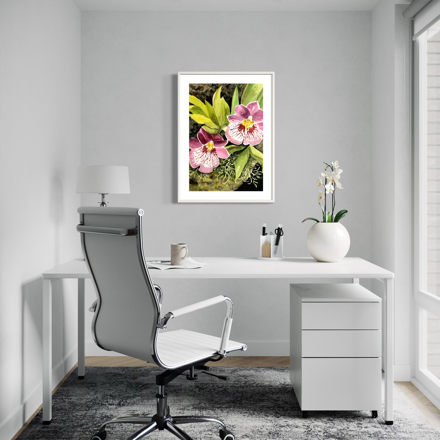 Print of Pink and White Orchids