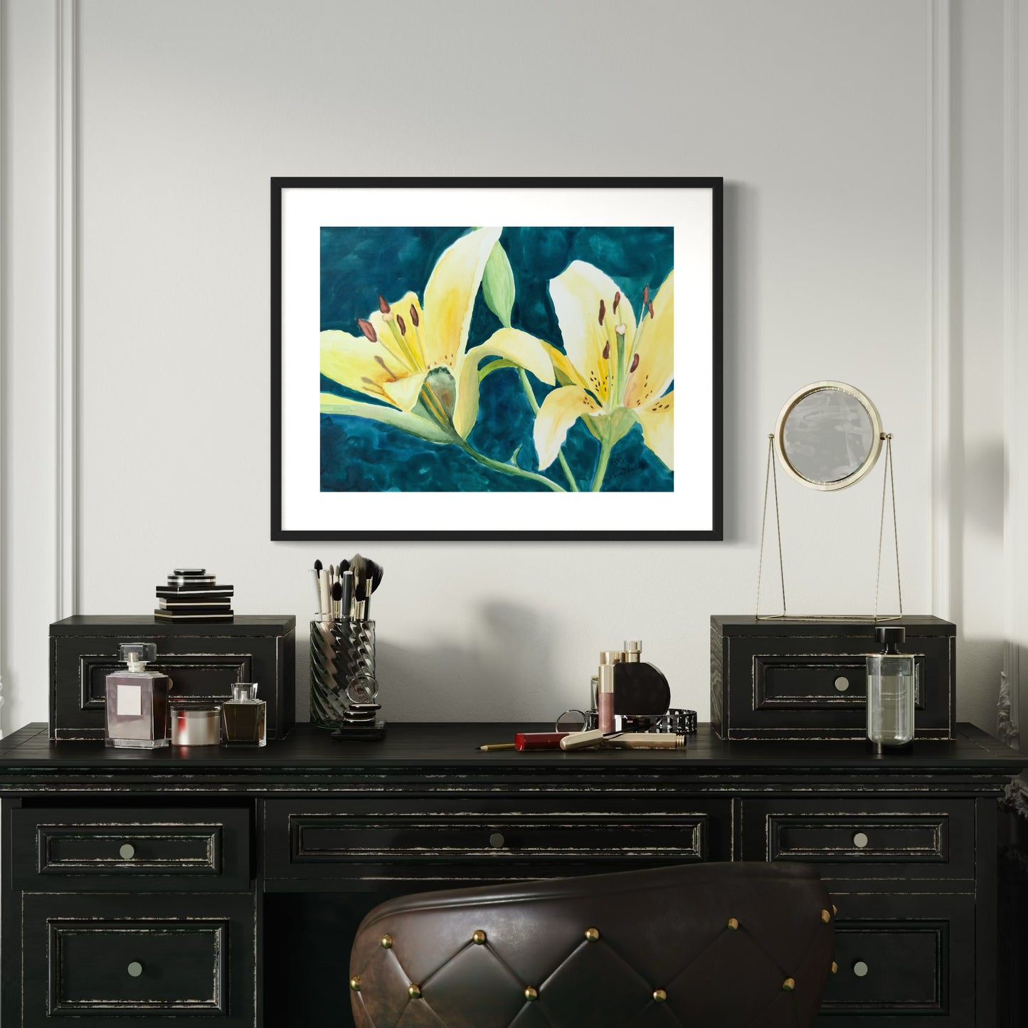 Yellow Day Lilies II Original Watercolor Painting