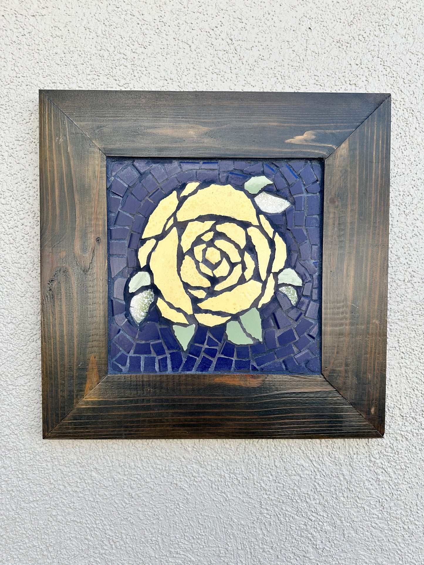 Handcrafted Mosaic Art: Yellow Rose