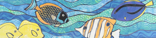 Handcrafted Collage Tropical Fish Original