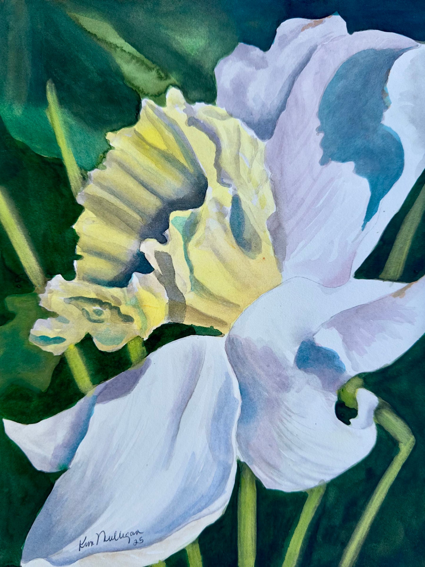 Print of Narcissus Watercolor Painting