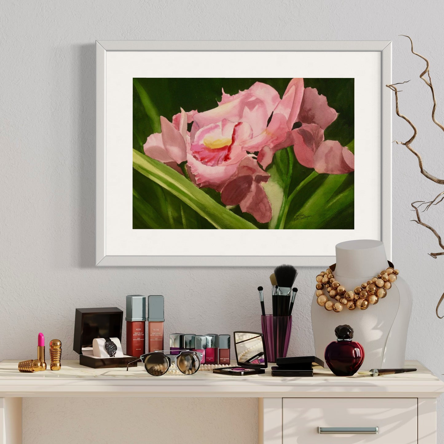 Print of Pink Iris Blossom