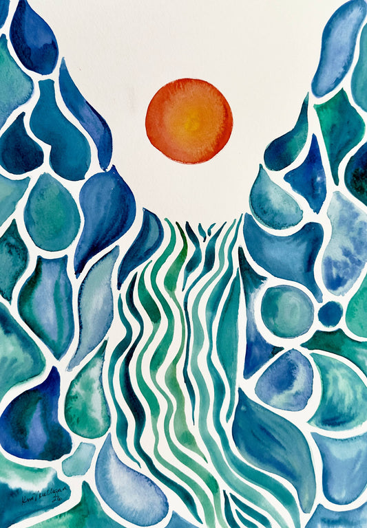 River of Light — Abstract Watercolor Limited Edition Fine Art Print