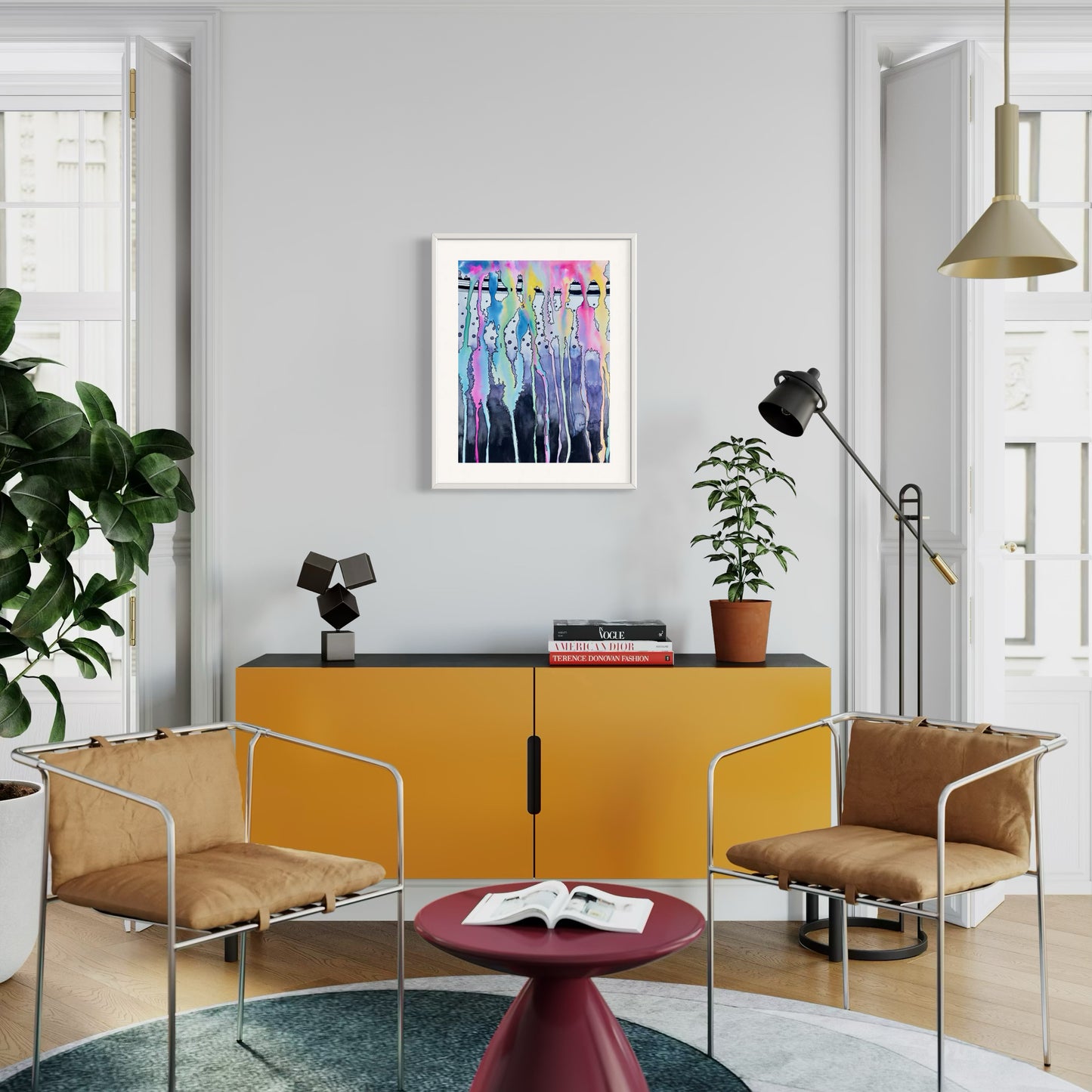 Print of Abstract Watercolor: Color Parade Watercolor Painting