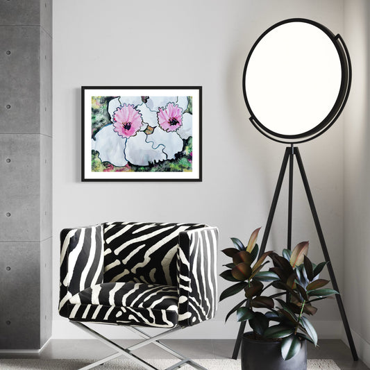 Print of Abstract Pink and White Flowers