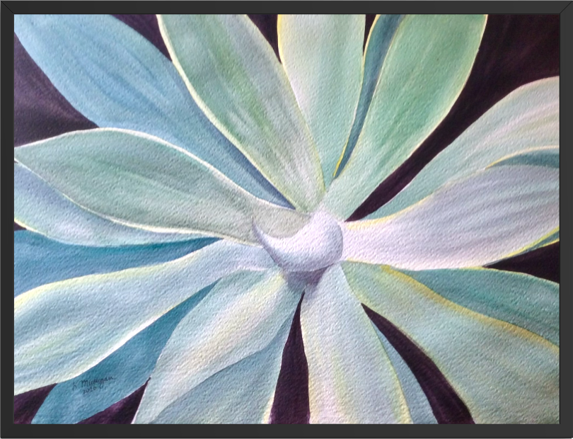 Print of Agave Plant Watercolor Painting