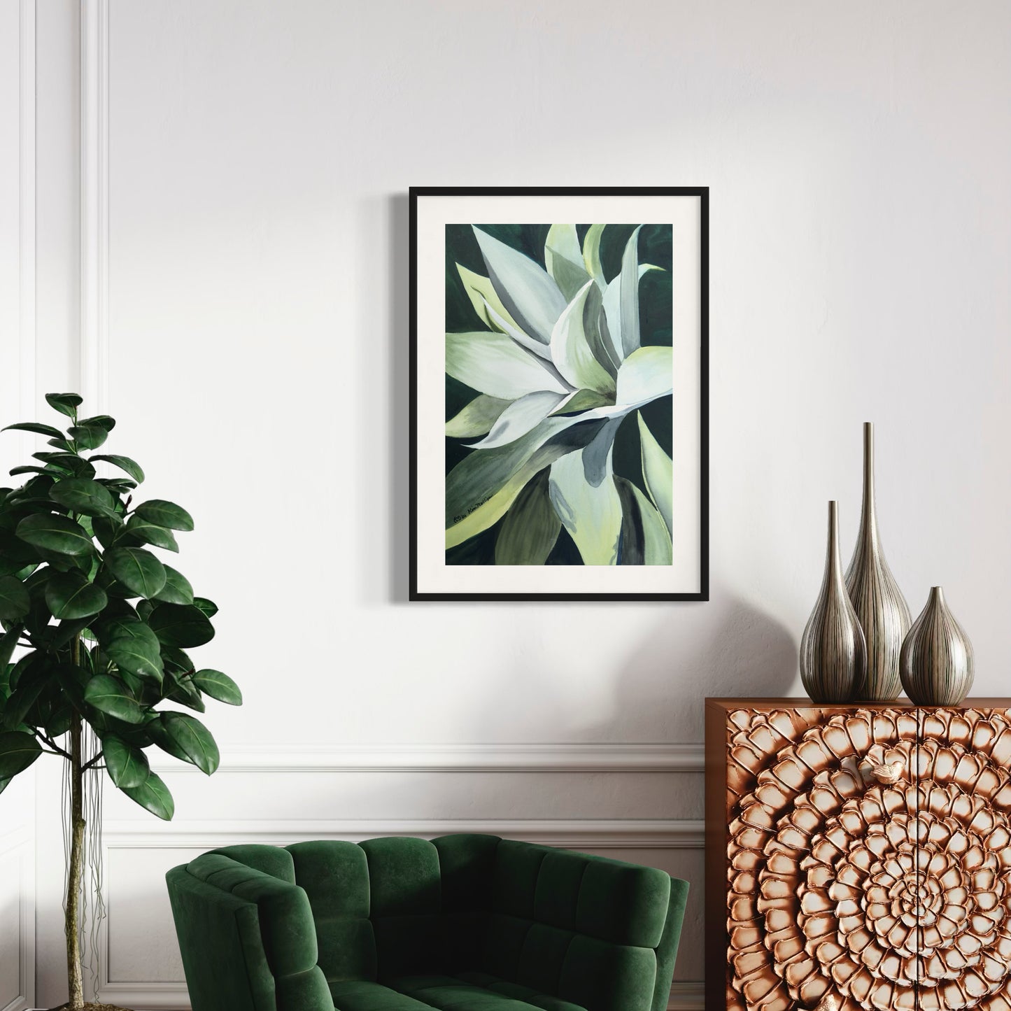 Print of Agave Plant Watercolor Painting