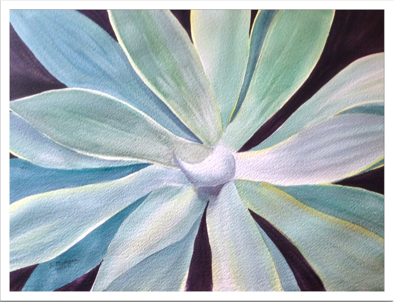 Print of Agave Plant Watercolor Painting