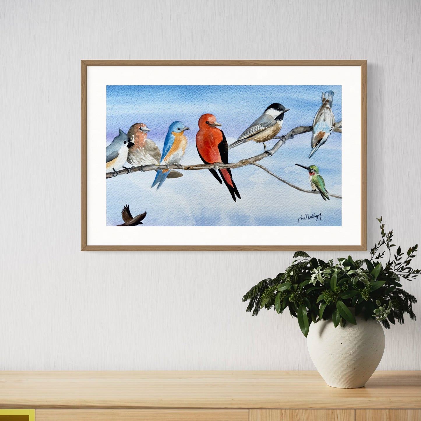 Backyard Birds Original Watercolor Painting