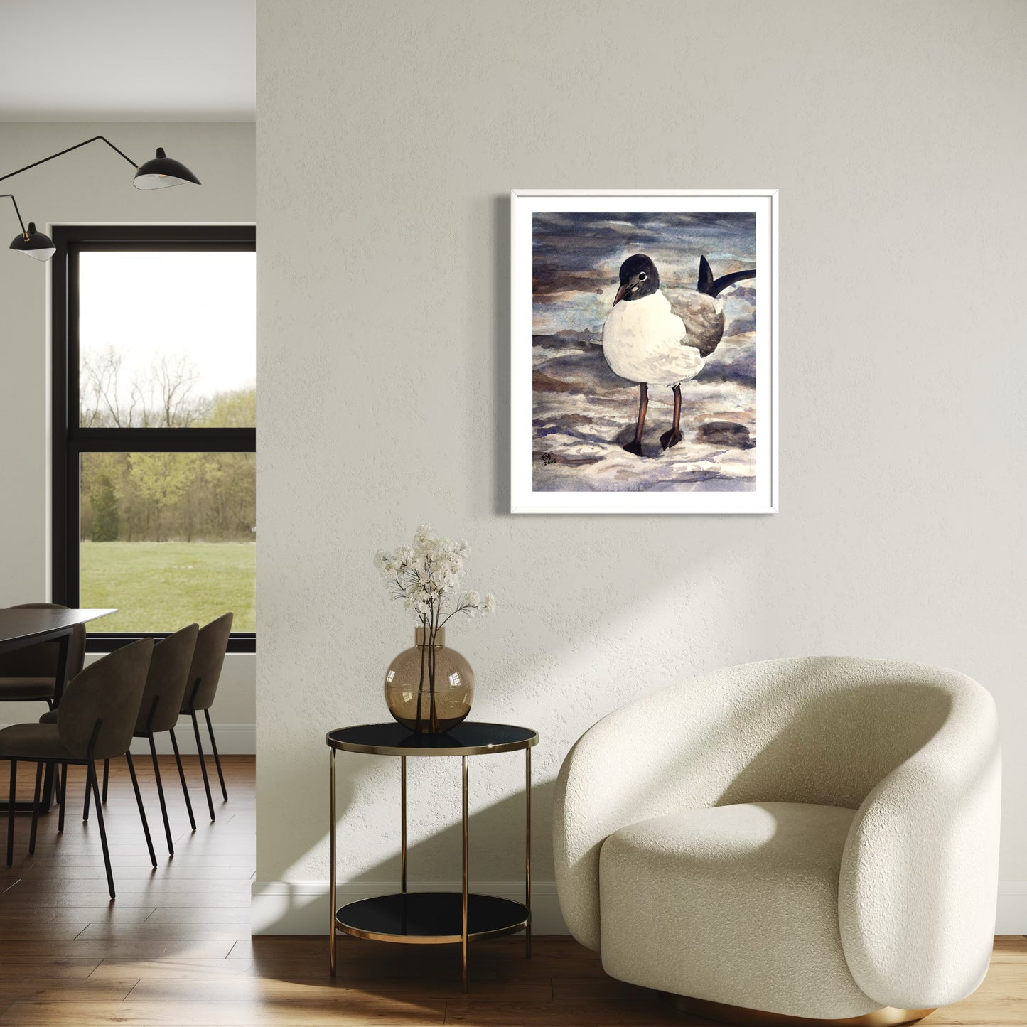 Black Headed Gull Original Watercolor Painting