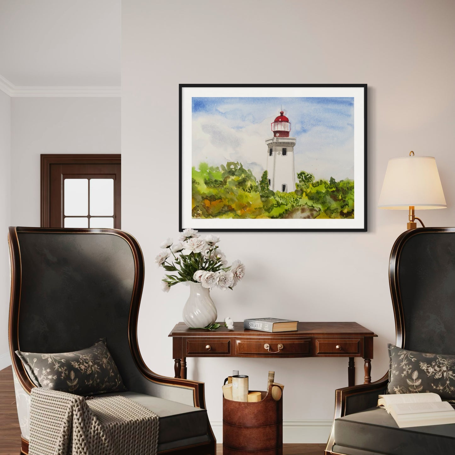 Print ofAlfanzina Lighthouse in Lagos Portugal