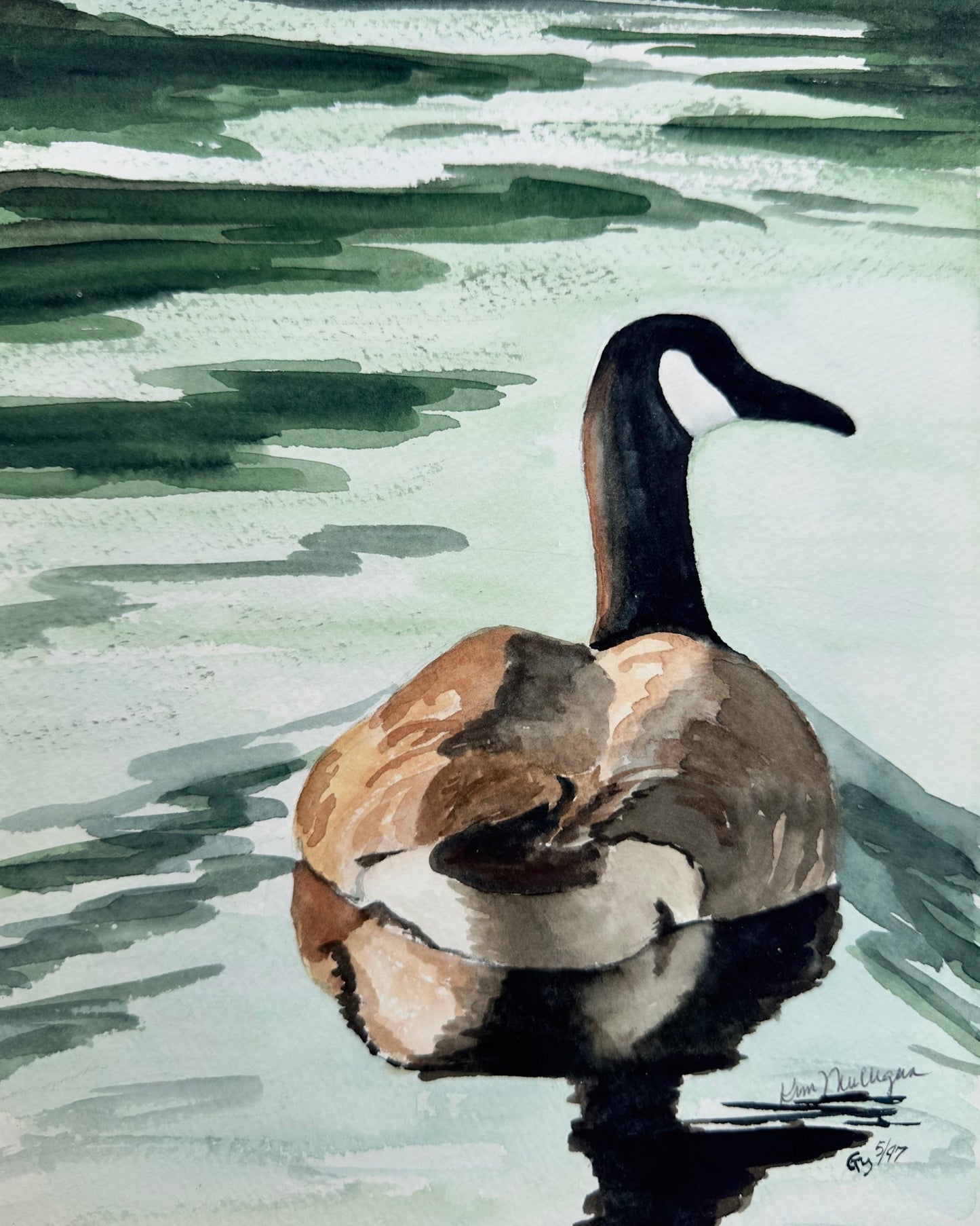 Print of Canada Goose Watercolor Painting