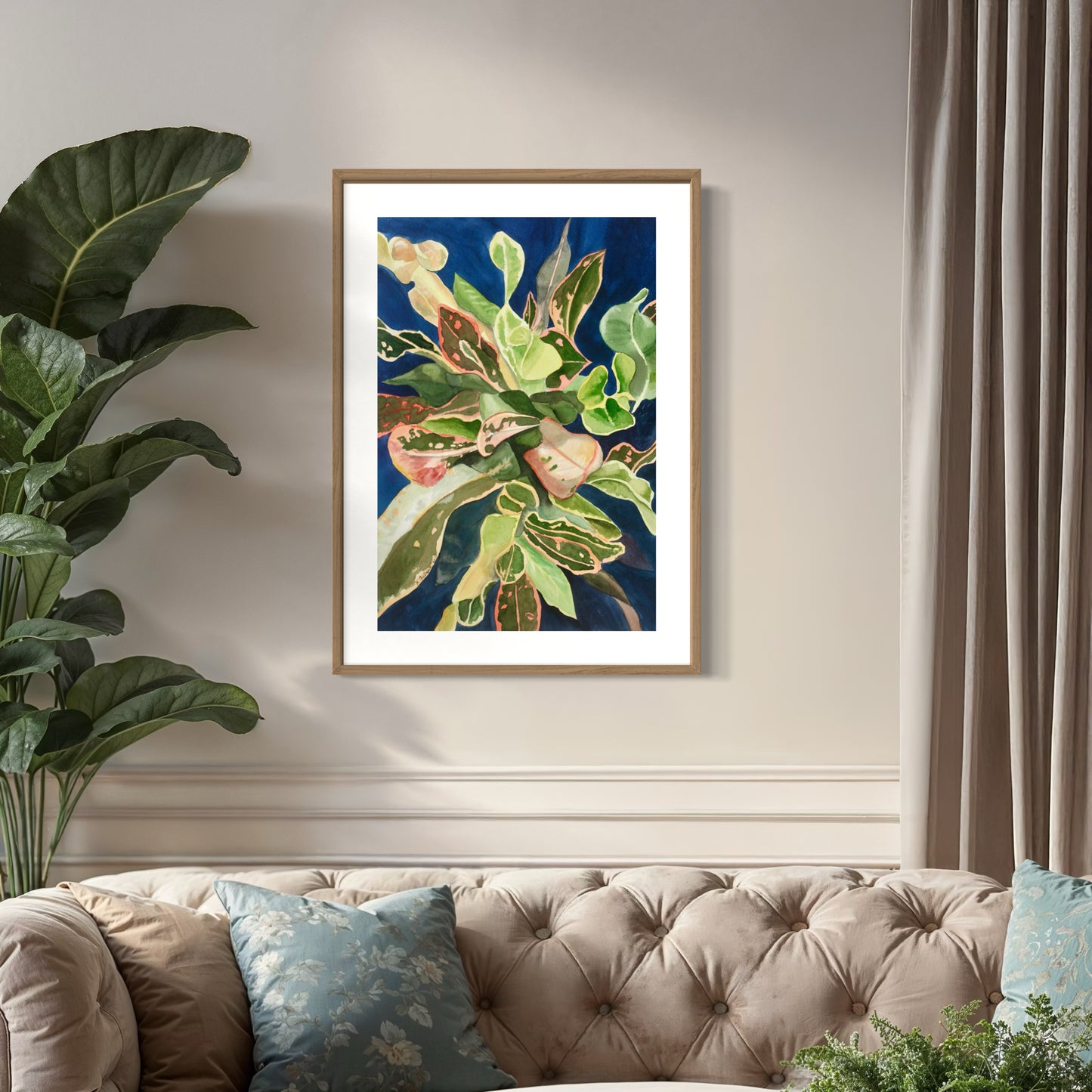 Croton Plant Original Watercolor Painting