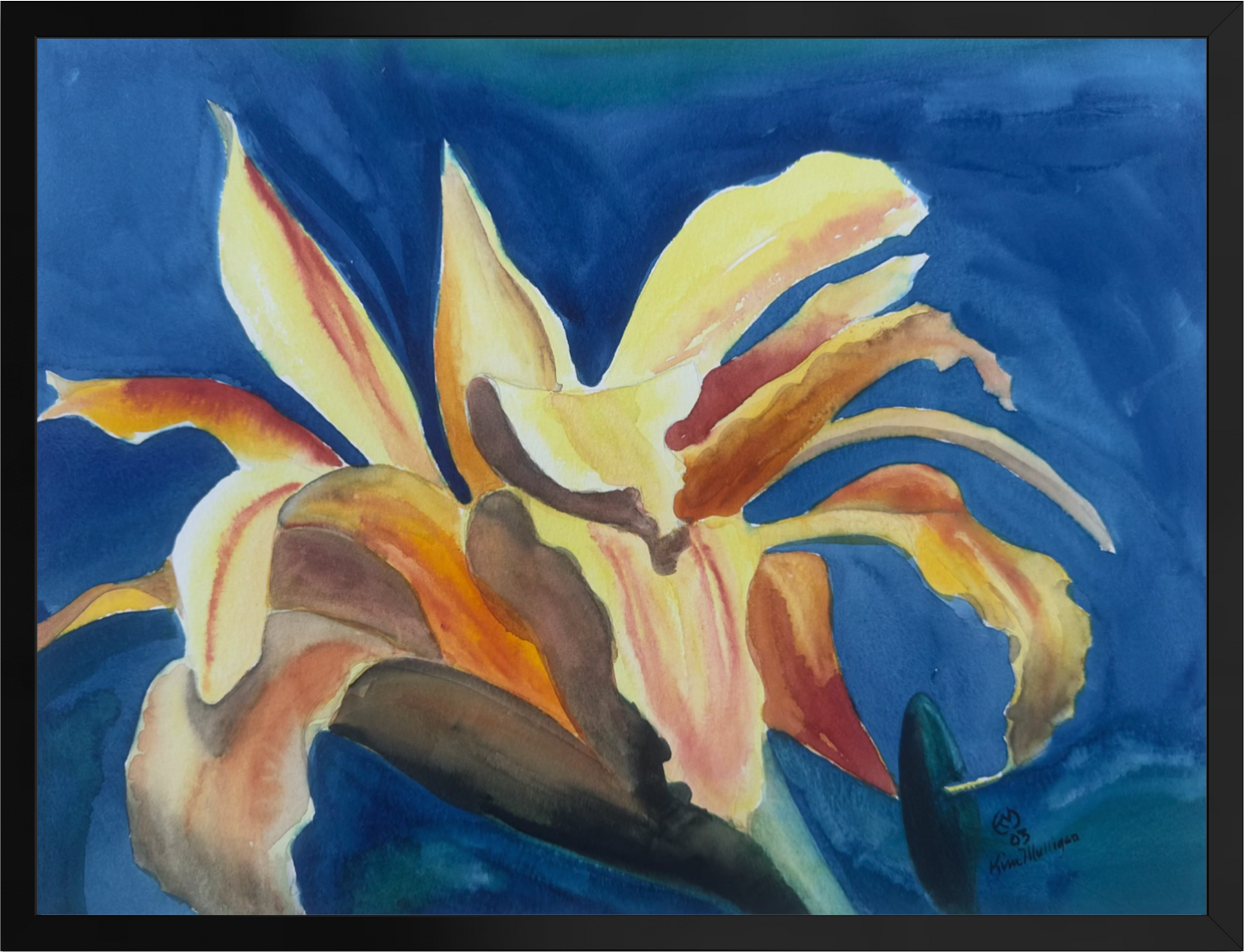 Print of Orange Daylily Watercolor Painting