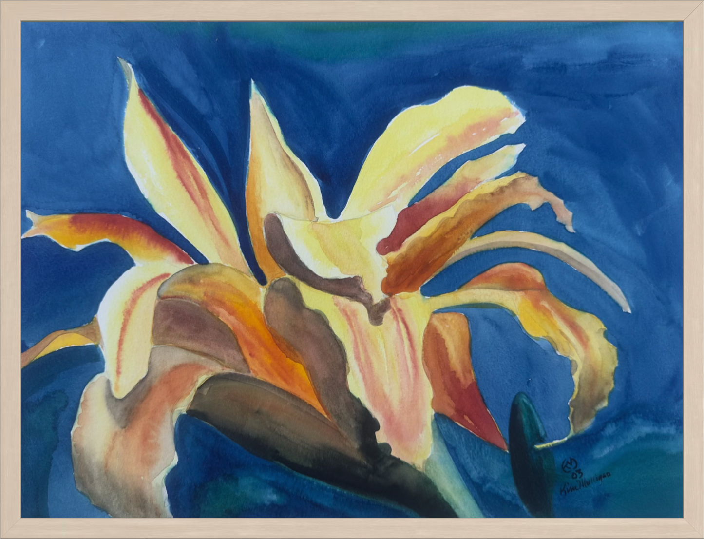 Print of Orange Daylily Watercolor Painting
