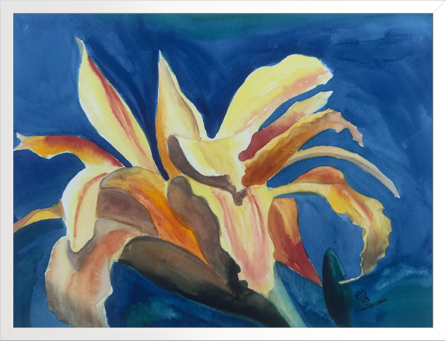 Print of Orange Daylily Watercolor Painting