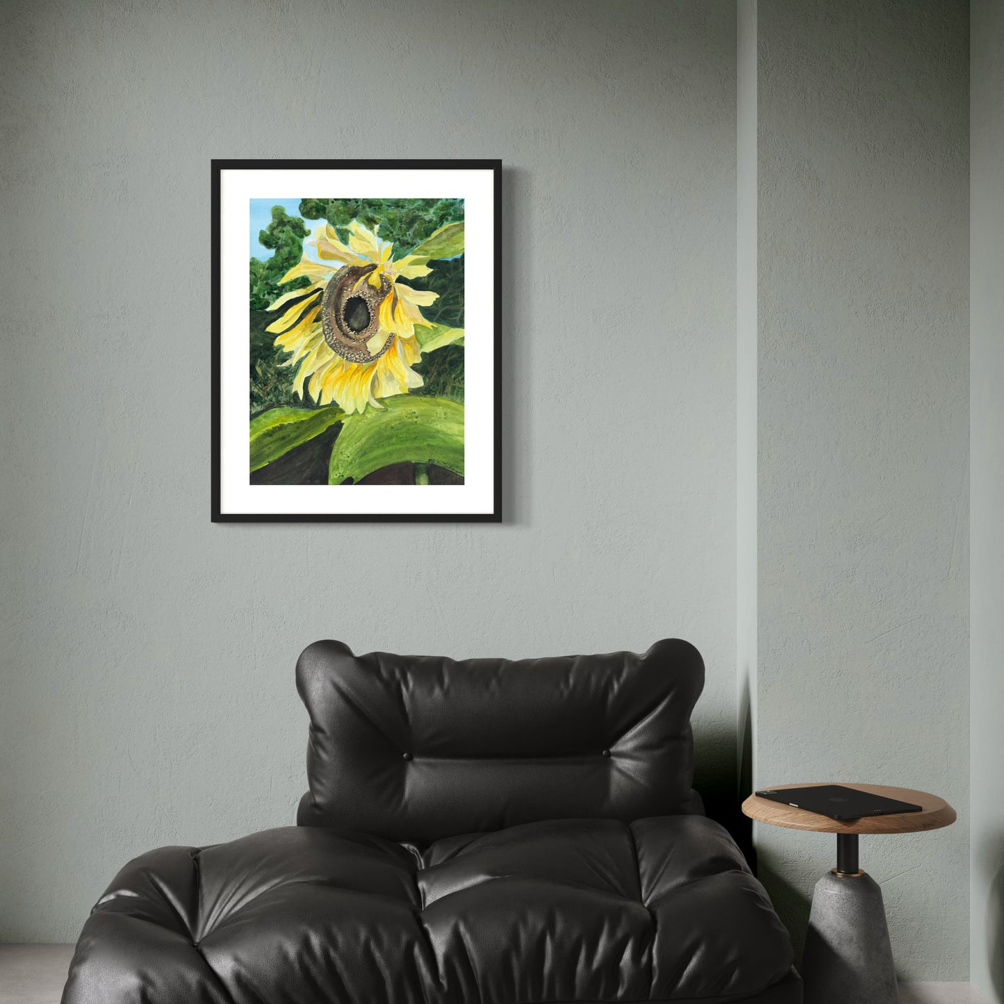Print of Sunflower Watercolor Painting