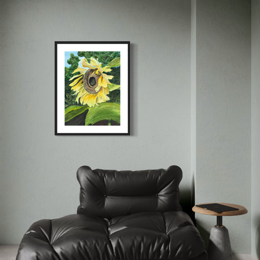 Print of Sunflower Watercolor Painting