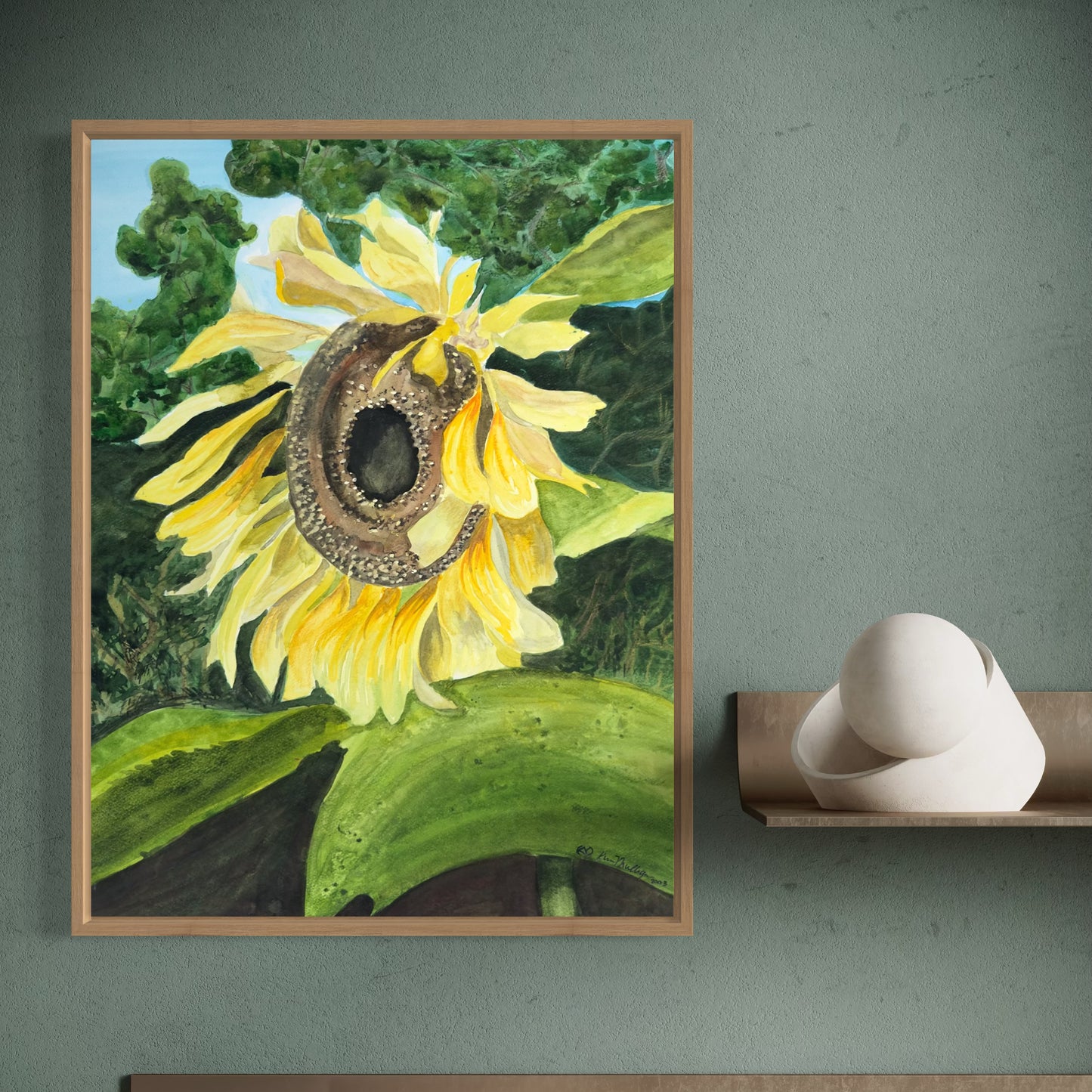 Print of Sunflower Watercolor Painting