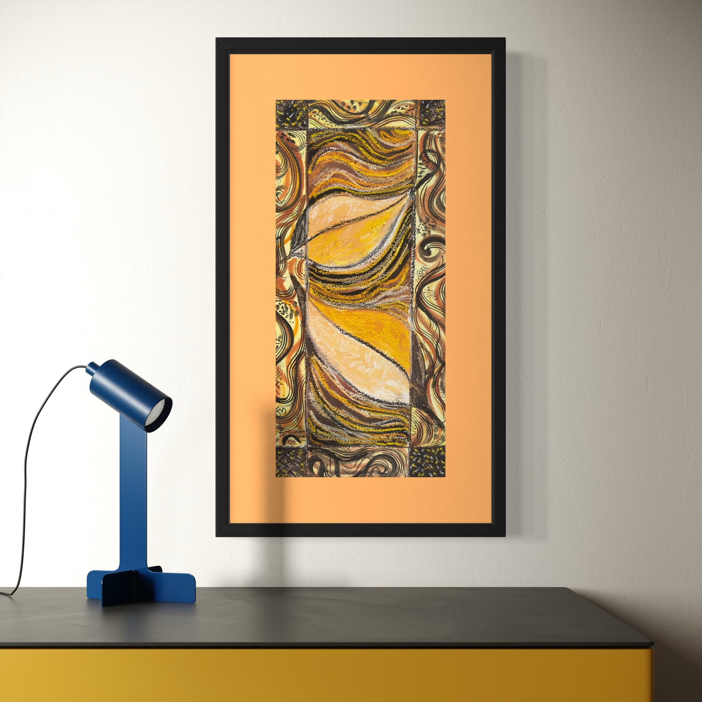 Print of Fall Leaves Mixed Media Painting
