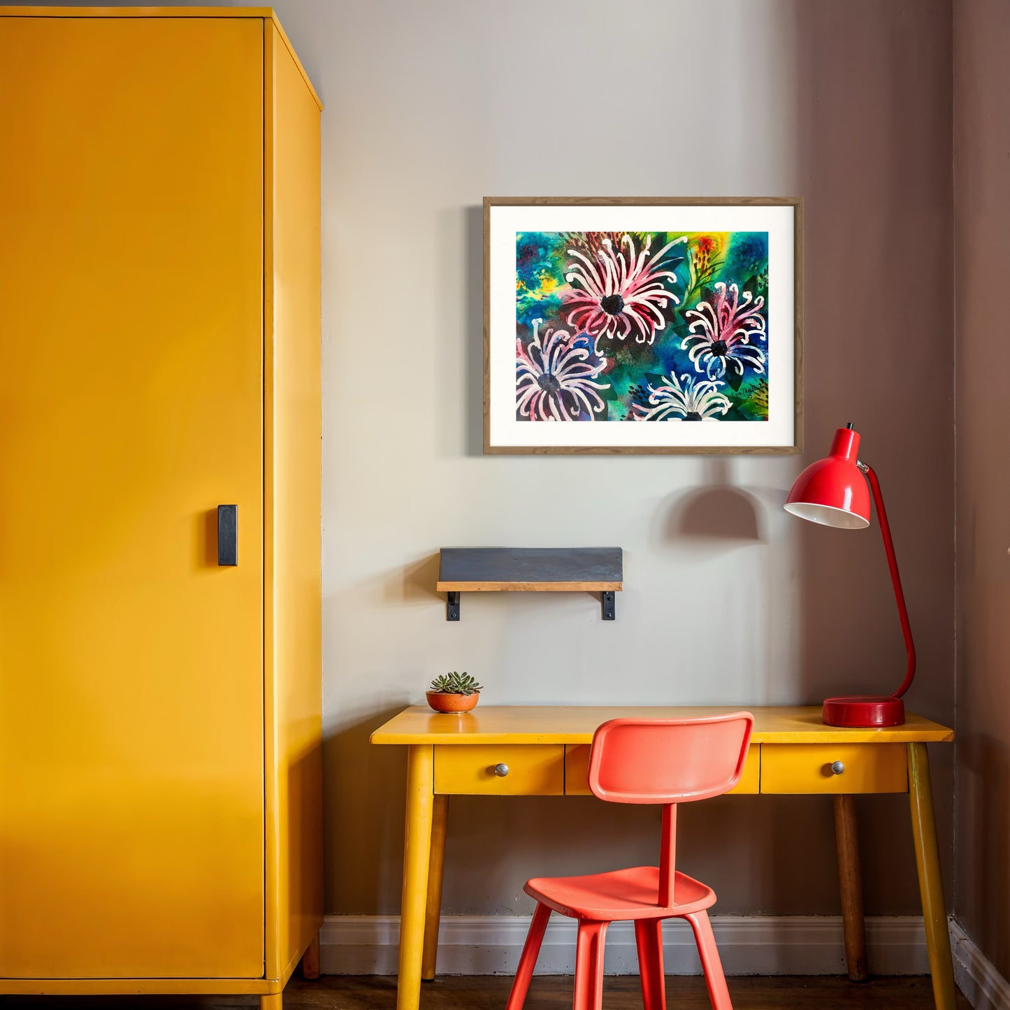 Abstract White Flowers Original Watercolor