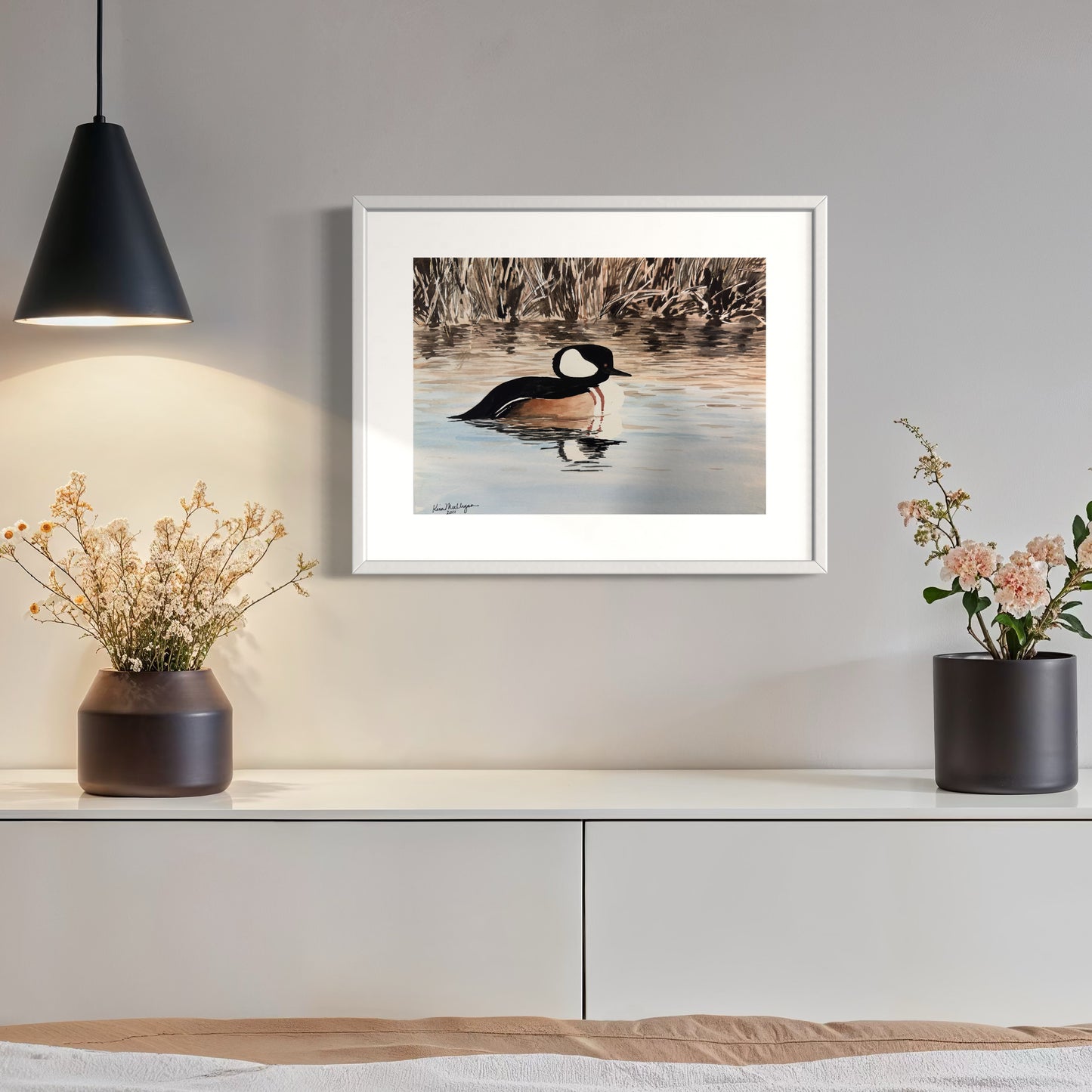 Print of a Hooded Merganser