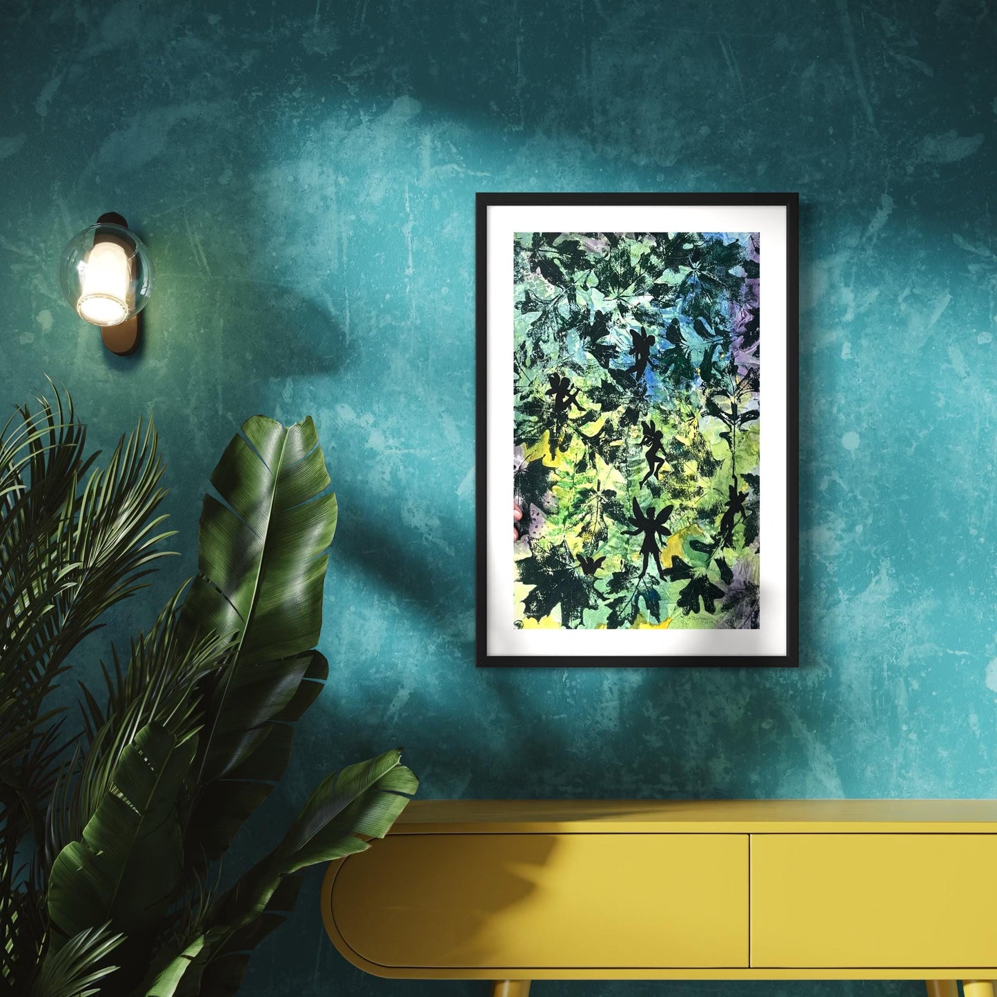 Fairies Among the Leaves Original Mixed Media Painting