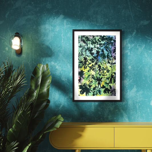 Fairies Among the Leaves Original Mixed Media Painting