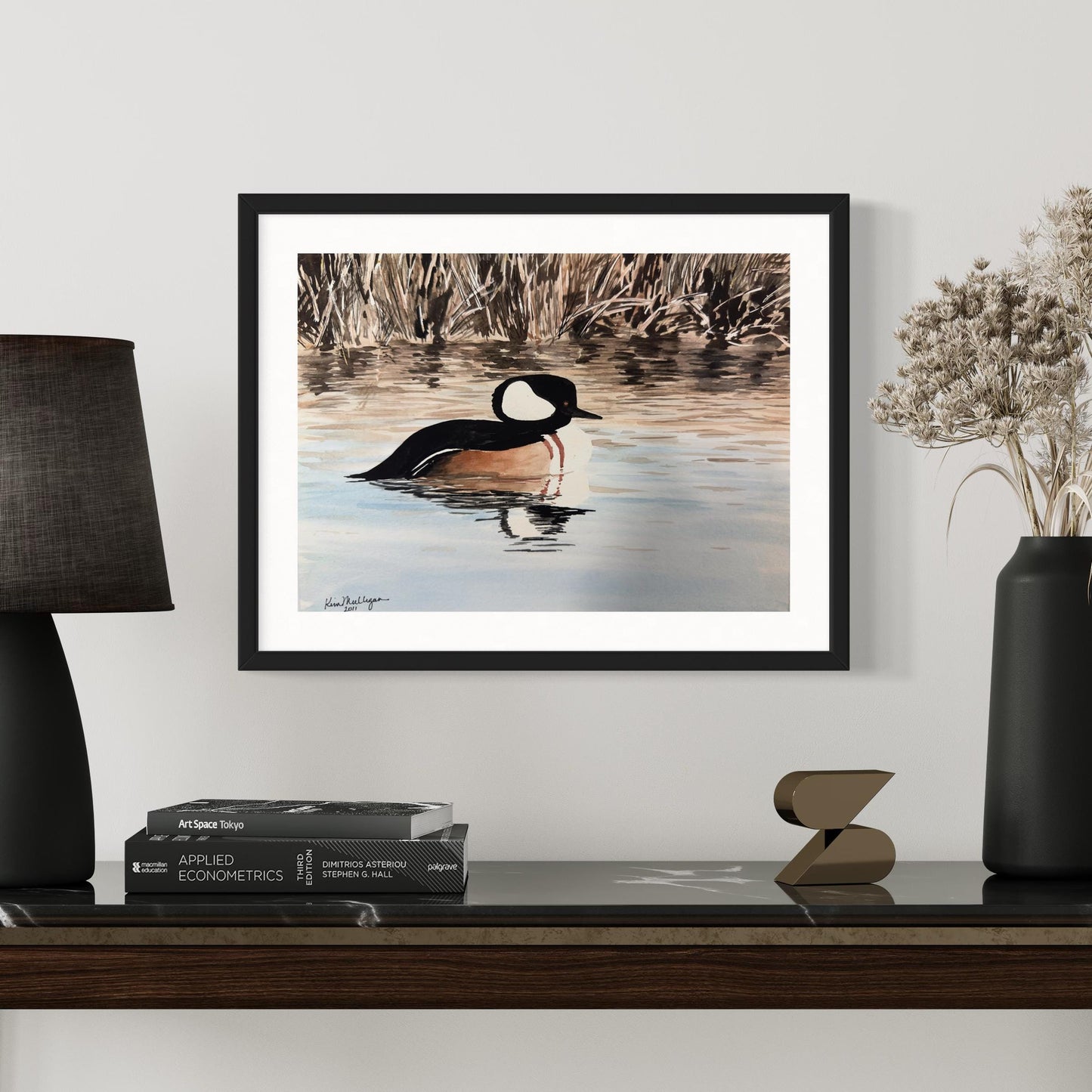 Print of a Hooded Merganser