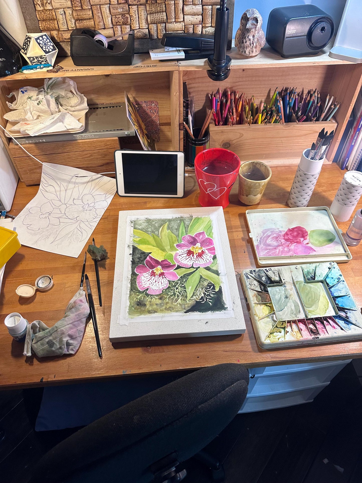 Print of Pink and White Orchids