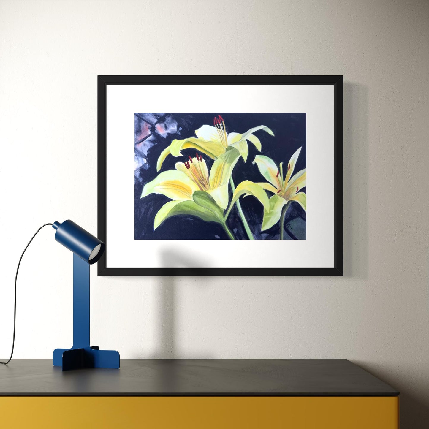 Yellow Day Lilies Original Watercolor Painting
