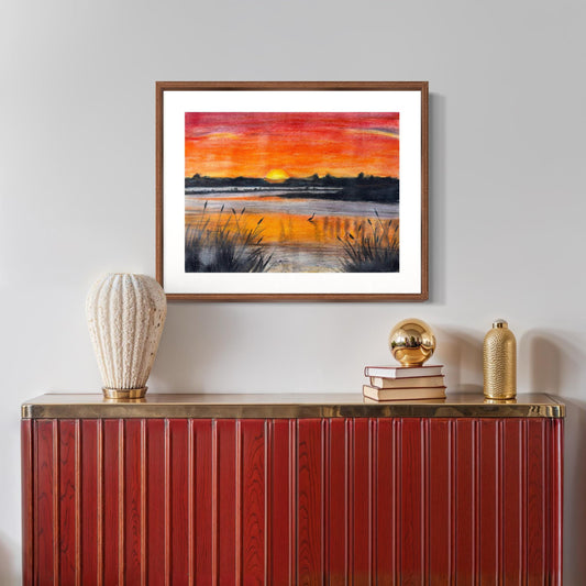 Print of Original Pastel Painting: North Carolina Sunset