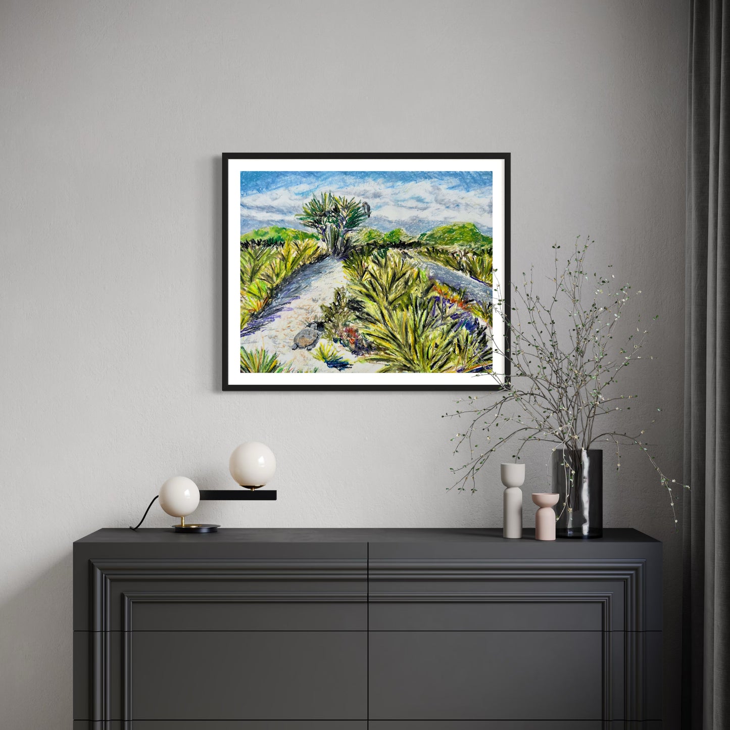 Print of Juno Dunes Wildlife Preserve Oil Pastel Painting