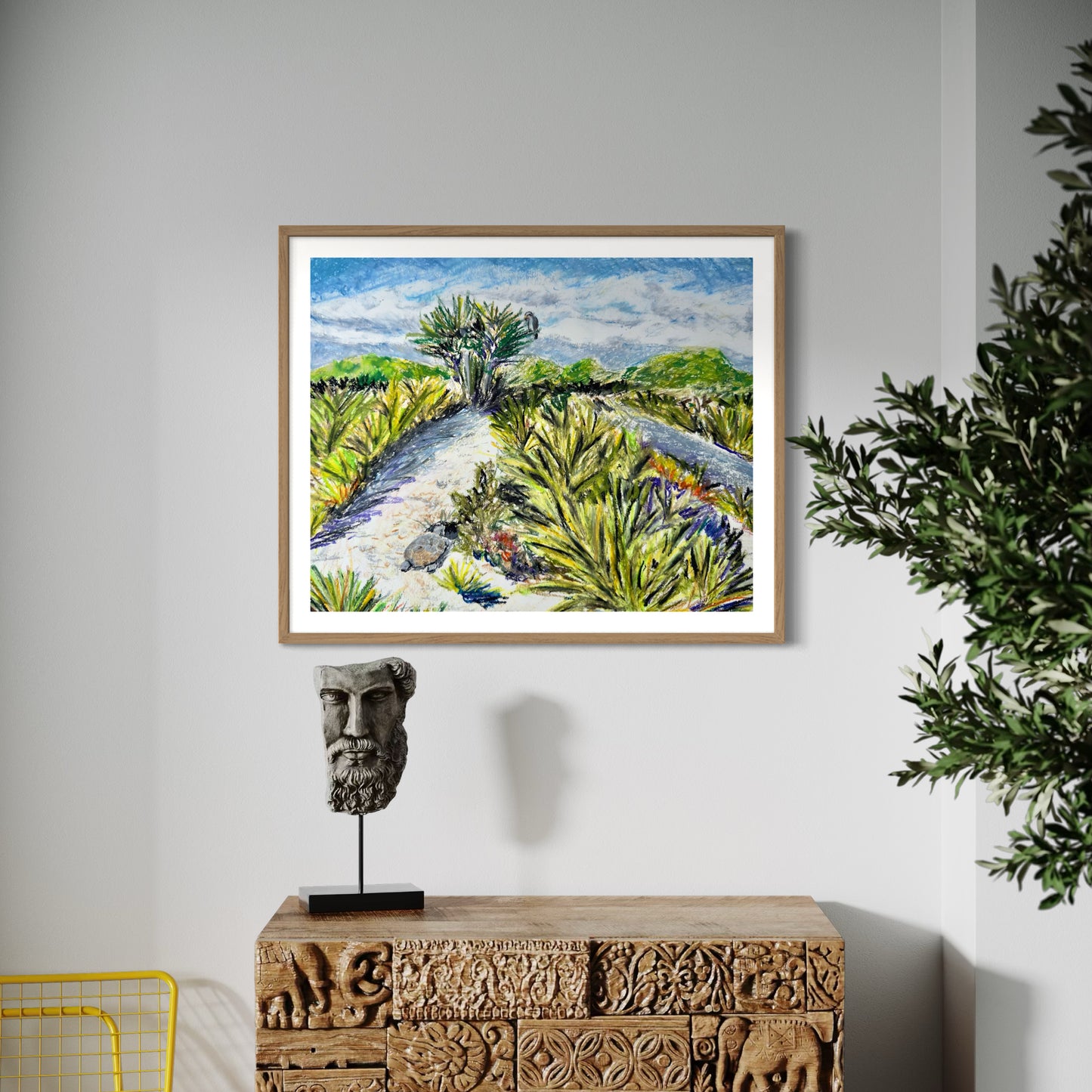 Print of Juno Dunes Wildlife Preserve Oil Pastel Painting