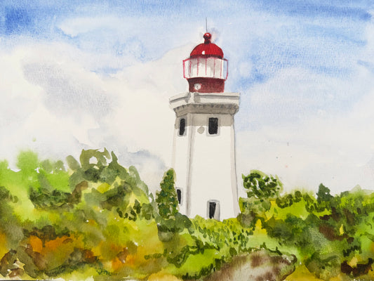 Print ofAlfanzina Lighthouse in Lagos Portugal