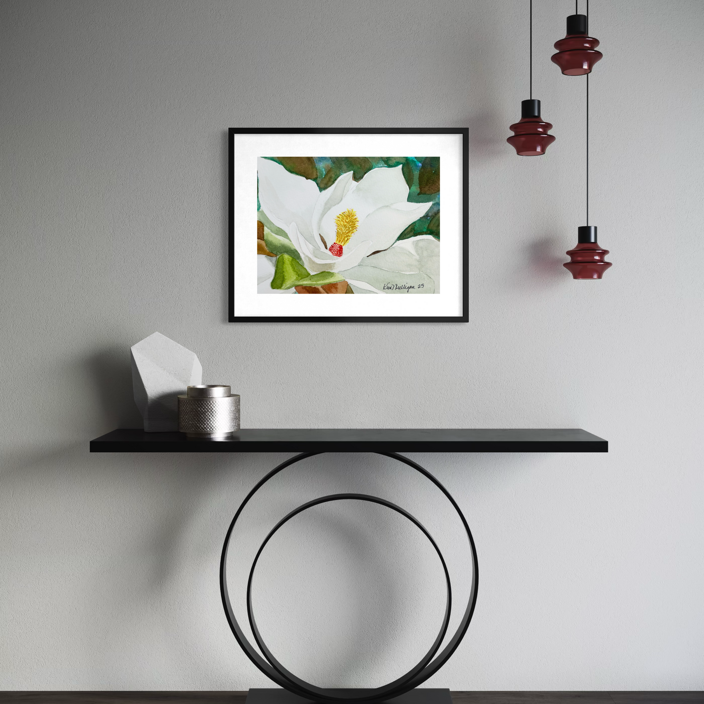 Print of Magnolia Blossom Watercolor Painting