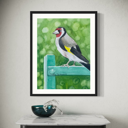 Print of European Goldfinch in Monet's Garden