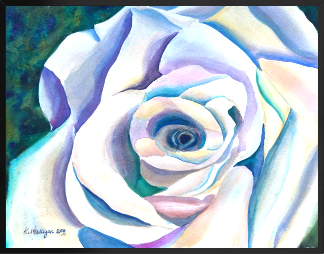Print of Multicolored Rose Watercolor Painting