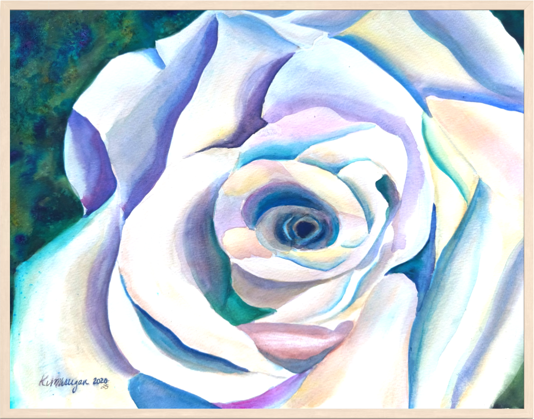 Print of Multicolored Rose Watercolor Painting