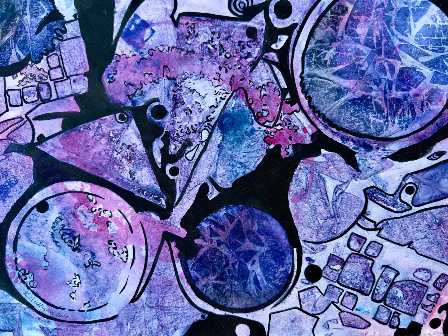 Abstract Textured Modern Art Original Watercolor