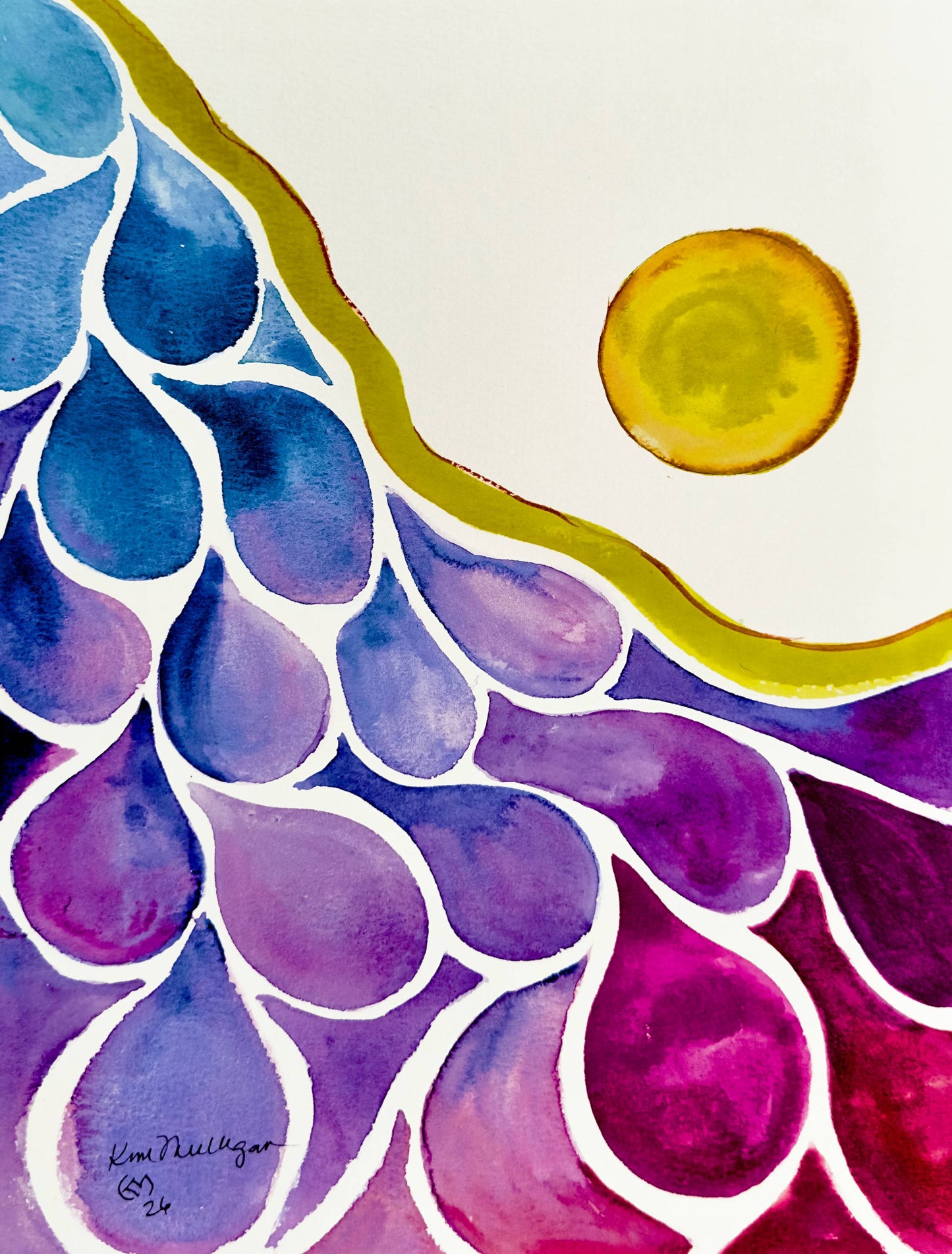 Prints of Organic Flow Triptych - Abstract Watercolor Paintings